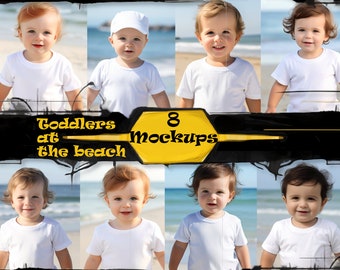 Summer Toddler Beach Mockup Pack - 3001T Style Sunny Mockup