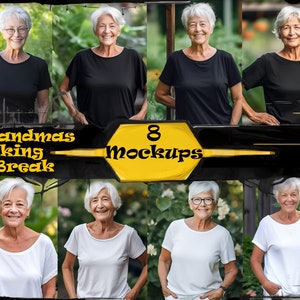 Groovy Granny Mockup Bundle. One of a kind Grandma Mockup Set image 1