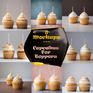 Set di 8 mockup per cupcake - Mockup alimentare