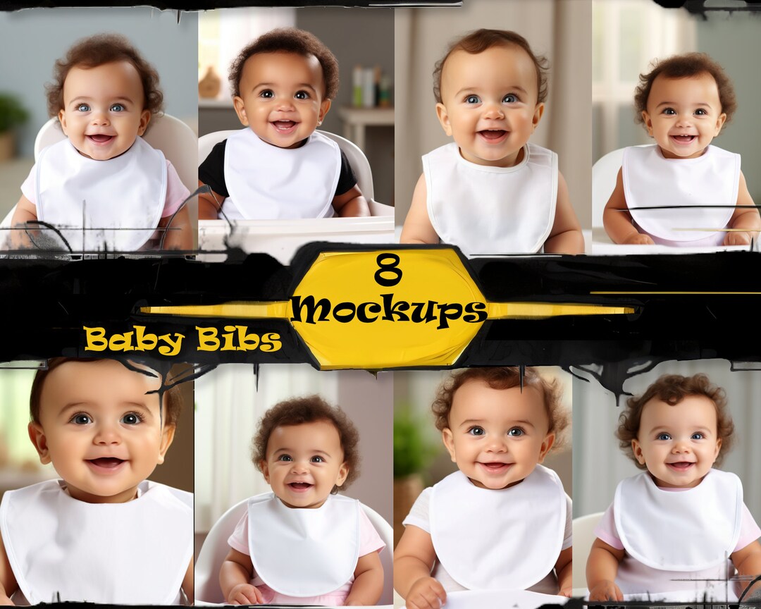 Baby Bib Mockup Set - White Gerber Style Bib Stock Image - Etsy