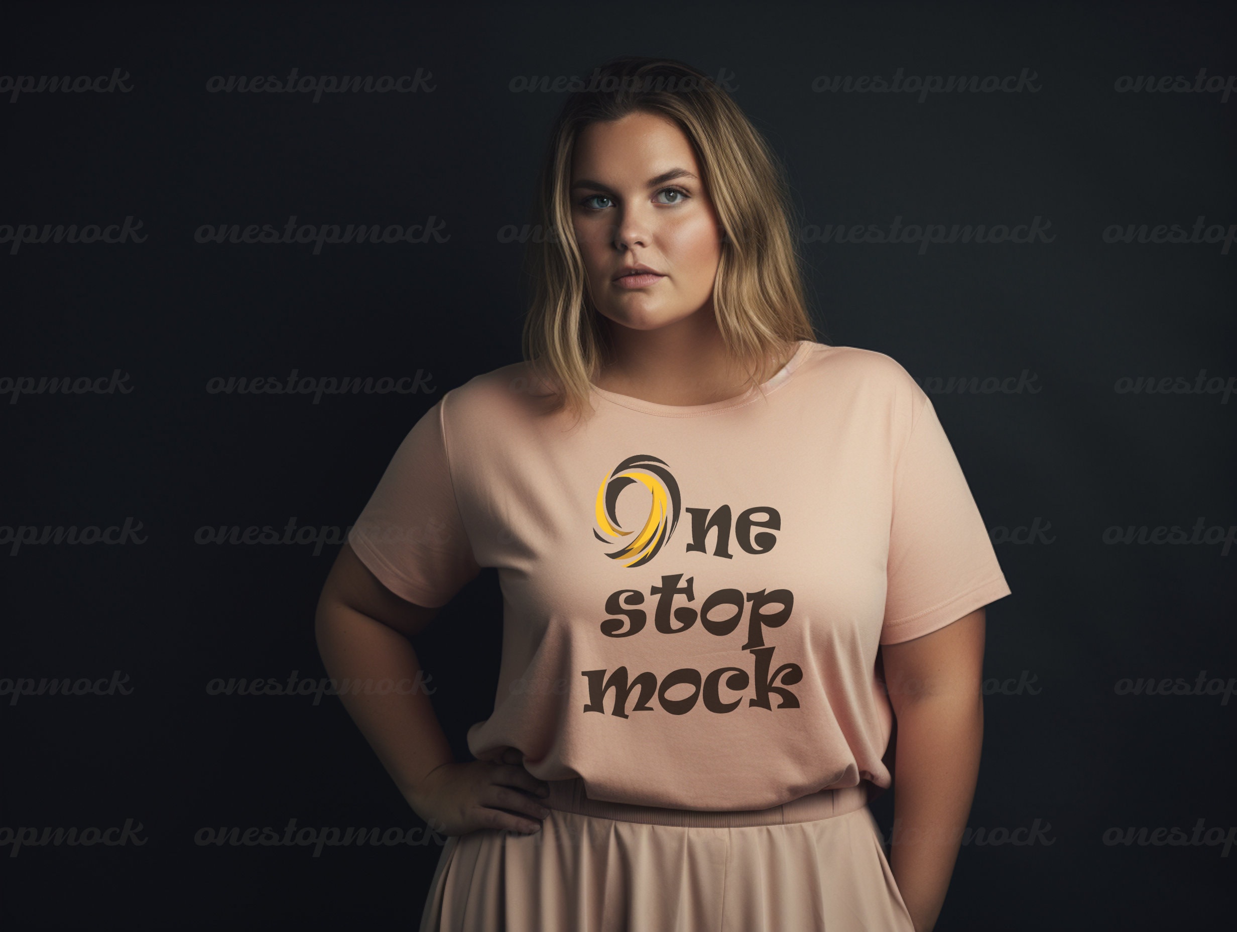 Vibrant Plussize Model Mockup Enhance Your Digital Presence Across Handrail Pot Houseplant Hanging Basket