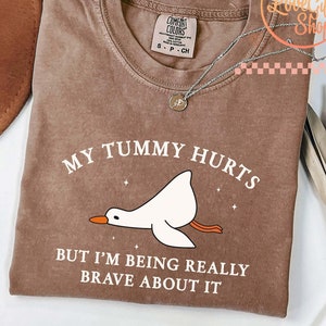 My Tummy Hurts But I'm Being Really Brave About It  Silly Goose Shirt, Tummy Ache Shirt, Chronic Illness Awareness Shirt, Funny Shirt