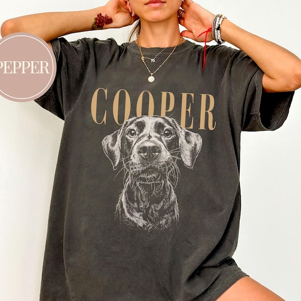 Camiseta personalizada con foto y nombre de mascota, camiseta personalizada Comfort Colors para mascotas, camiseta personalizada con foto de perro, regalo para amantes de los perros, regalo para mamás de gatos, regalo por la pérdida de una mascota