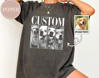 Custom Pet Photo Shirt, Personalized Pet Comfort Colors Shirt, Dog Mom Gift, Cat Mom Shirt, Dog Dad Gift, Cat Dad Gift, Pet Remembrance Gift