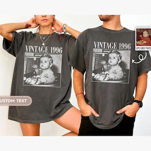Personalised Vintage Photo And Year Shirt, Custom Picture Birthday Shirt, 30th Birthday Gift, 40th Birthday Gift, Retro 30th Birthday Shirt image 2