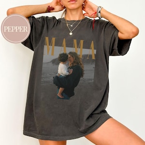 Custom Photo Mama Shirt, Custom Mom Photo Shirt, Personalized Comfort Colors Shirt for Mom, Mothers Day Gift, New Mom Shirt, Grandma Gift