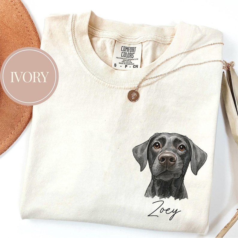 Custom Watercolor Pet Face Comfort Color Shirt, Custom Pet Photo Shirt, Pet Portrait Shirt, Dog Lover Gift, Cat Lover Gift, Pet Memorial bild 5