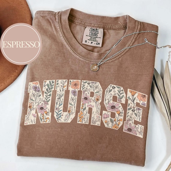 Comfort Colors Nurse Shirt, Wildflower Nurse T-Shirt, RN Shirt, Nursing School Shirt, Registered Nurse Shirt, Nurse Gift, Future Nurse Gift