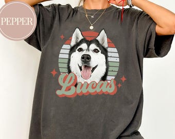 Custom Photo Pet Comfort Colors Shirt, Custom Dog Shirt, Custom Cat Shirt, Dog Remembrance Gift, Personalized Pet Shirt, Bootleg Shirt