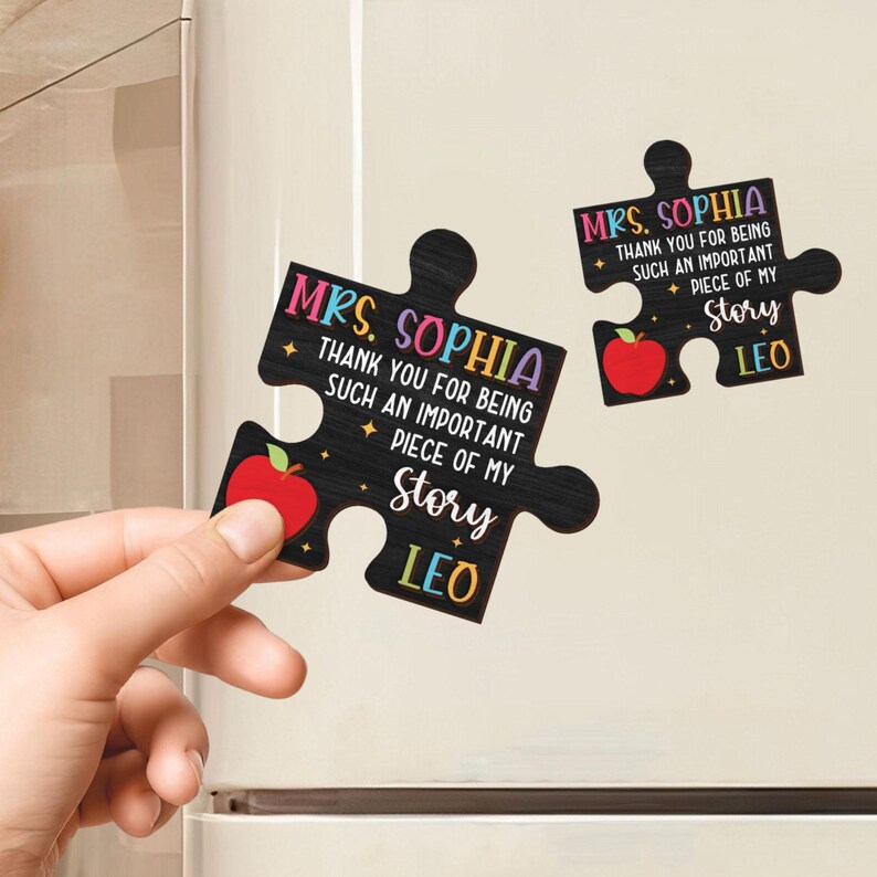 Personalized Teacher Puzzle Piece Magnet, Thank You for Being Such an ...