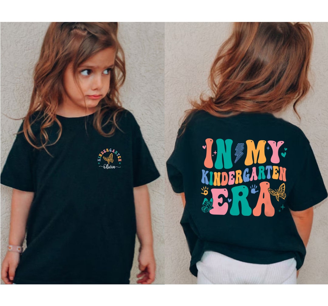Cute Girls Kindergarten Shirt, Custom Pre-k First Second Third Grade ...