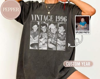 Personalized 30th Birthday Shirt, Custom Photo Year Birthday Comfort Colors Shirt, Custom 30th 40th Birthday Gift, 1986 Shirt, 1996 Shirt