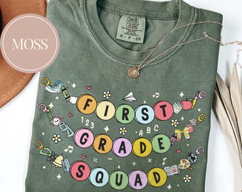 First Grade Squad Shirt, Comfort Colors First Grade Teacher Shirt, First Grade Team Shirt, 1st Grade Teacher Gift, Back to School Shirt