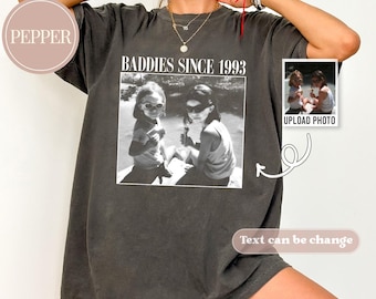 Custom Vintage Photo Shirt, Personalized Photo Text Retro Comfort Colors Shirt, Friend Gift, Family Gift, 21st 30th 40th Birthday Gift