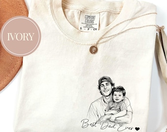 Custom Photo Shirt For Dad, Fathers Day Gifts, Father's Day Shirt, Personalized Dad Portrait Shirt, Dad Birthday Gifts, Gift for Husband