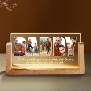 Personalized Father&#39;s Day LED Night Light, Custom Photo Dad Night Light, Father&#39;s Day Keepsake, Father&#39;s Day Gift, Daddy Gift, Daddy Gift