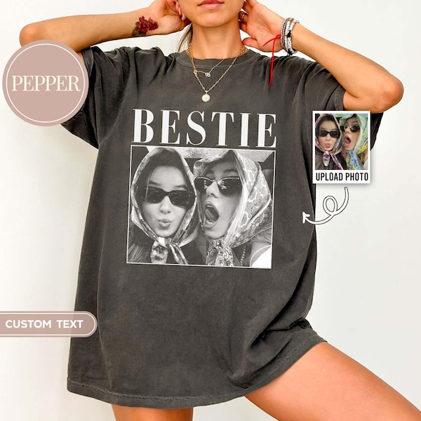 Personalised Bestie Shirt, Comfort Colors Custom Photo Best Friend Shirt, Friendship Gift, Birthday Gift for Friend, BFF Birthday Gift Idea
