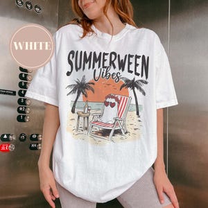 Comfort Colors Summerween Vibes Shirt, Summer-ween Tshirt, Ghost Summer Tee, Summer Halloween Shirt, Halloween Gift, Beach Summer Shirt