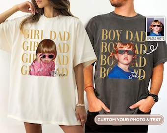 Personalized Vintage Photo Girl Dad Boy Dad Shirt,Custom Dad of Girls,Personalized Dad Daughter Gift, Girl Dad shirt,Boy Dad shirt,Dad Shirt