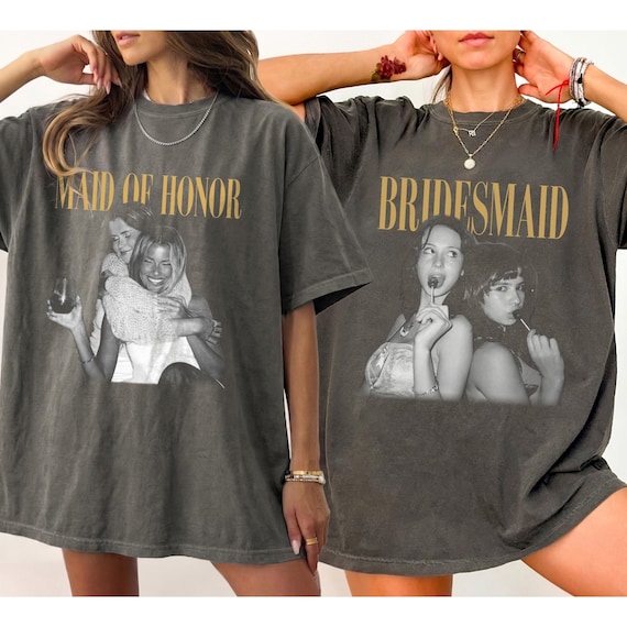 Personalised Maid of Honor Shirt, Comfort Colors Custom Photo Bridesmaid Shirt, MOH Bachelorette Party Tee, Team Bride, Bridal Shower Gift