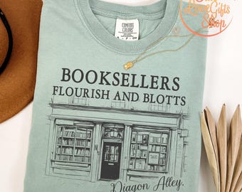 Flourish Blotts Comfort Color Shirt, Wizard House Shirt, Wizard Ghost Shirt, Magical Castle Shirt, Wizard School Shirt, Book Lover Gift
