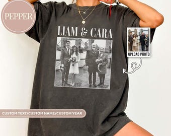 Comfort Colors Anniversary Shirt, Custom Then and Now Photos Shirt for Couple, Wedding Anniversary Keepsake, Gift for Parents Grandparents