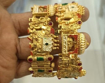 Gold Plated Filigree Kundan Adjustable Indian Bangle/high quality kundan polki bangles/Indian bangle/Adjustable Bangles/Pakistani Bangle