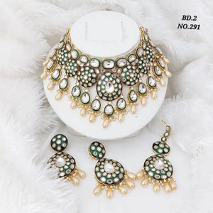 Antique white Polki Kundan necklace Set/Kundan Choker/bridal necklace/Indian wedding jewelry/Bridal necklace set/white wedding Necklace