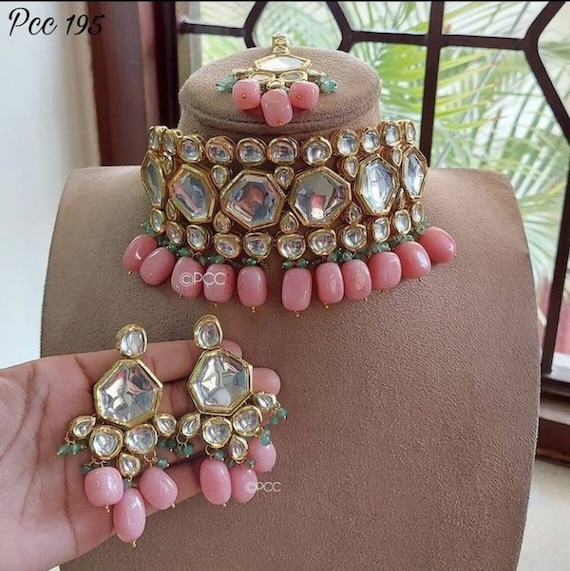 Sabyasachi designer kundan set, green kundan bridal, kundan bridal  necklace, customizable kundan bridal sets,Gold Plated Jodha's Kundan sets