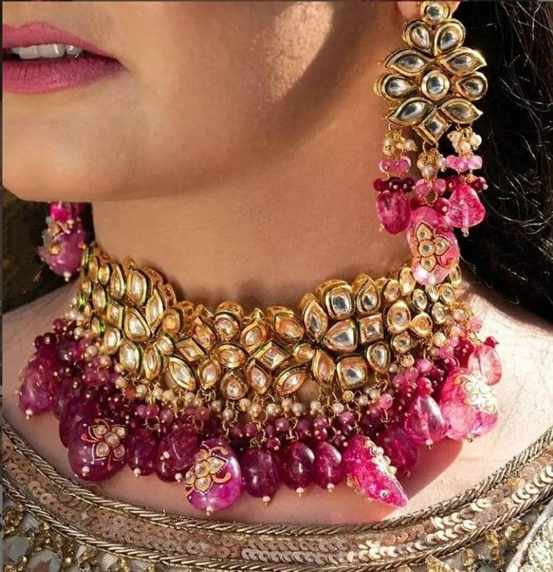 Pink Kundan set/Green Kundan set/Kundan Meena set/Tanjore Kundan Set/Sabyasachi Inspired Set/Tanjore Kundan set/Jadau Kundan set/Pearl set