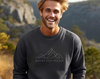 Mountains sweater for outdoor fans, mountains hiking sweatshirt, unisex sweatshirt men women, nature lover sweater for men gift