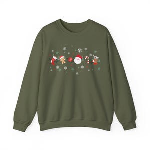 Family Christmas sweater, couple Christmas sweater, sweater women men sweater Christmas design Christmas family sweatshirt family outfit Military Green