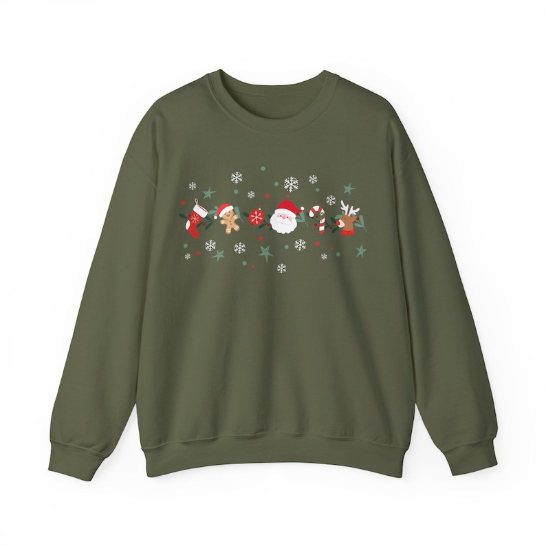 Family Christmas sweater, couple Christmas sweater, sweater women men sweater Christmas design Christmas family sweatshirt family outfit Military Green