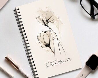 Personalized notebook with name - gift girlfriend notebook blank dotted lined notebook personalized - gift mom little thing
