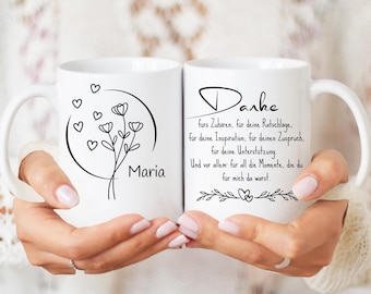 Appreciation Thank You Mug with Name, Friendship Gift for Her, Daughter's Birthday Gift, Girlfriend's Thoughtful Thank You Typography