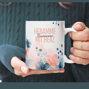 Thank you midwife with heart name mug - thank you godmother farewell gift educator attention personalized gift appreciation