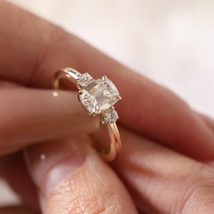 Valentine Gift 1.06 CT Cushion Old Mine Cut Diamond Ring,  Antique Cushion Cut diamond engagement ring, vintage engagement ring