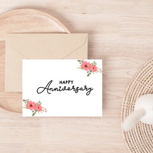Printable Happy Anniversary Card / Instant Download PDF / Anniversary Card Template