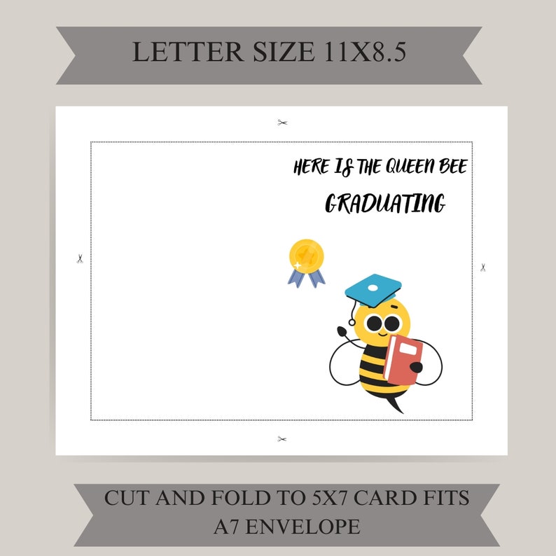 Bee Graduation Card Funny Graduation Card, Graduation Card, Graduation Card Printable ...