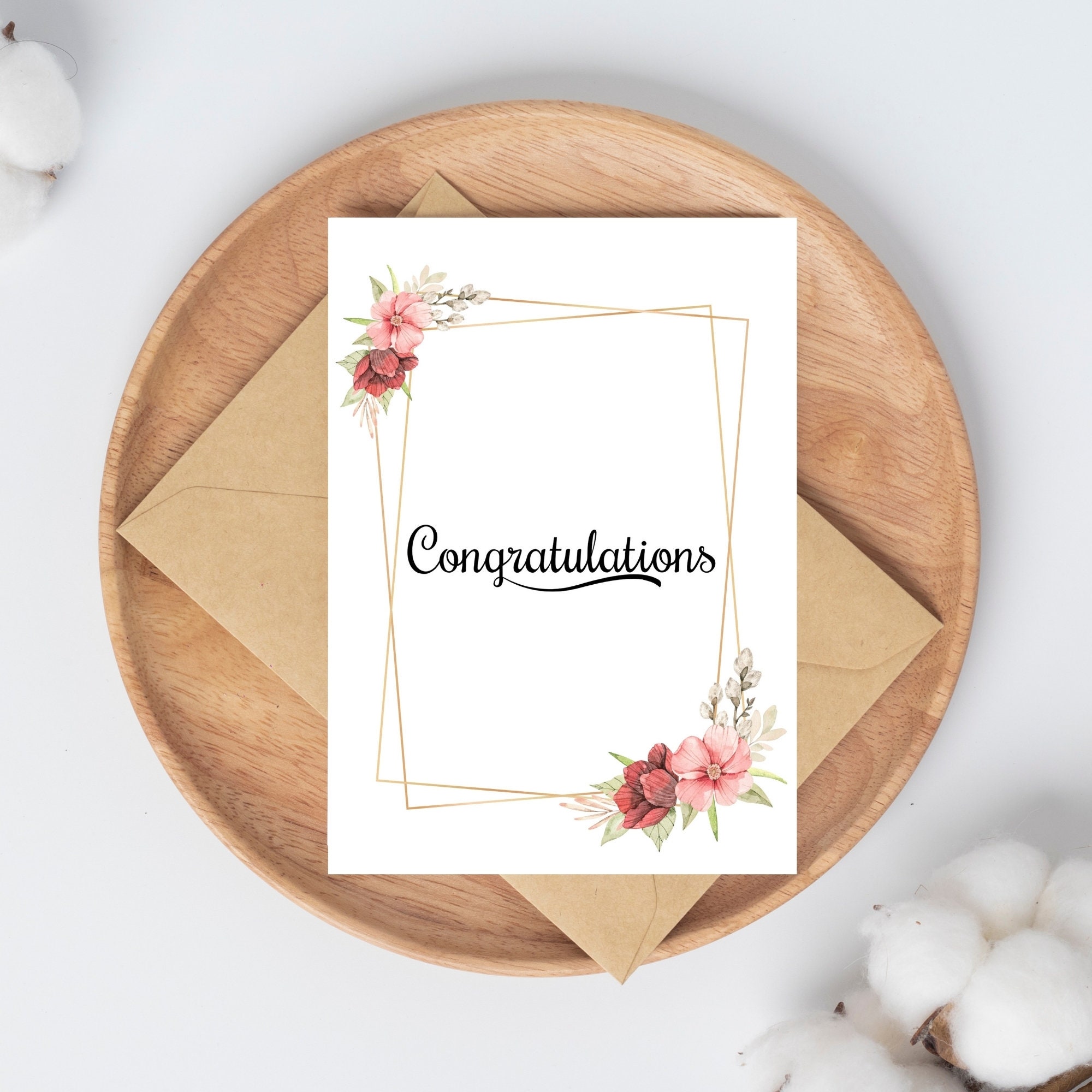 Congratulations Printable Card / Instant Download PDF / Card Template ...