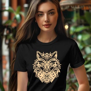 T-shirt à motif loup sauvage : T-shirt d&#39;aventure en plein air pour les amoureux de la nature