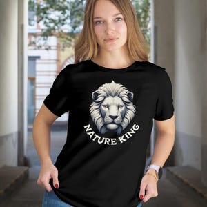 Lion Graphic Tee: Nature King Unisex Cotton T-Shirt