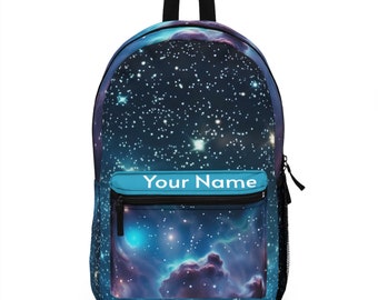 Personalized Space backpack, Back to School Essentials, Personalized Back Pack Gift for Students, Trendy and Functional Book Bag.