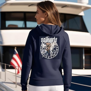 Retro Valkyrie Viking Hoodie: Unisex  Norse Mythology Sweatshirt