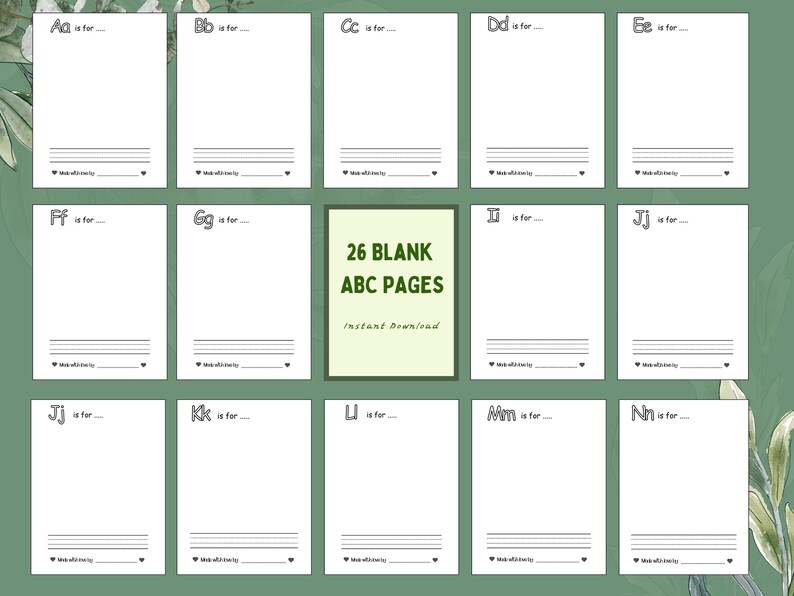 Blank ABC Book Baby's First ABC Book Personalized ABC Coloring Book ...