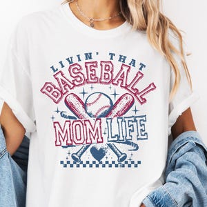 Baseball Mom Life T-shirt, Baseball Mom Tee, Sports Mom Shirt, Mom Life Shirt, Sports Fan Tee, Baseball Game Day Top, Custom Colors Shirt