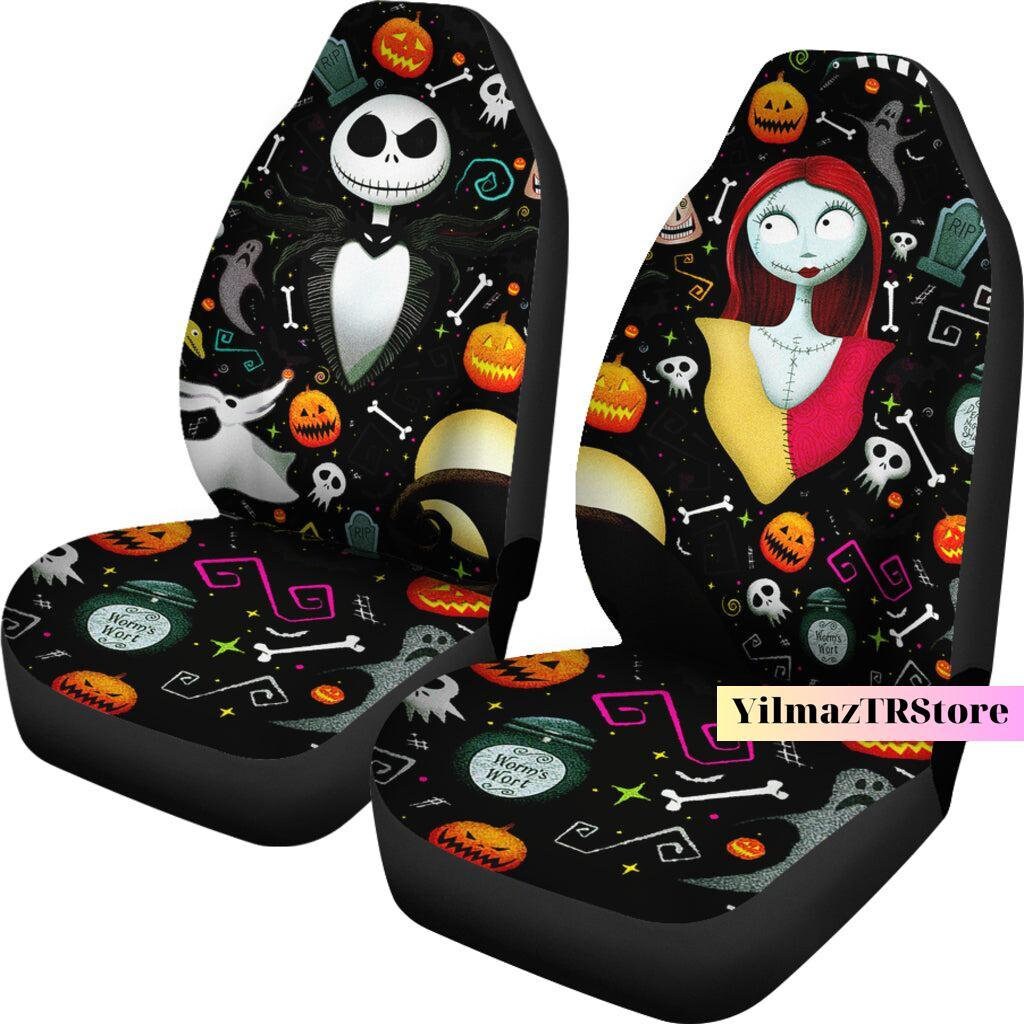 Jack And Sally Car Seat Covers,Jack Skellington Car Accessory, Halloween Seat Covers, Nightmare