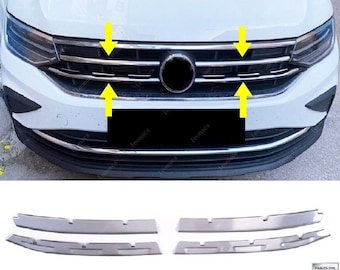 For VW TIGUAN (2020-UP) Chrome Front Grill 4 pcs Stainless Steel