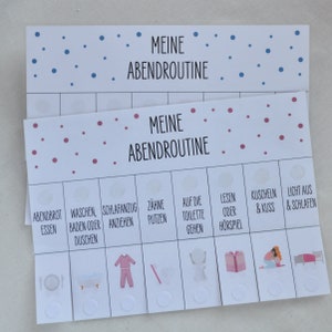 Evening routine, for children, laminated, with Velcro dots