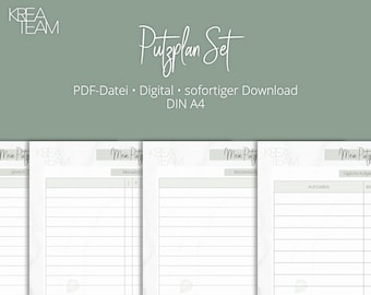Cleaning Planner Set, Household, Household Planner, Digital, Download
